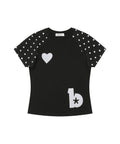 Angel Wing Slim Fit T-Shirt [Dot Black]