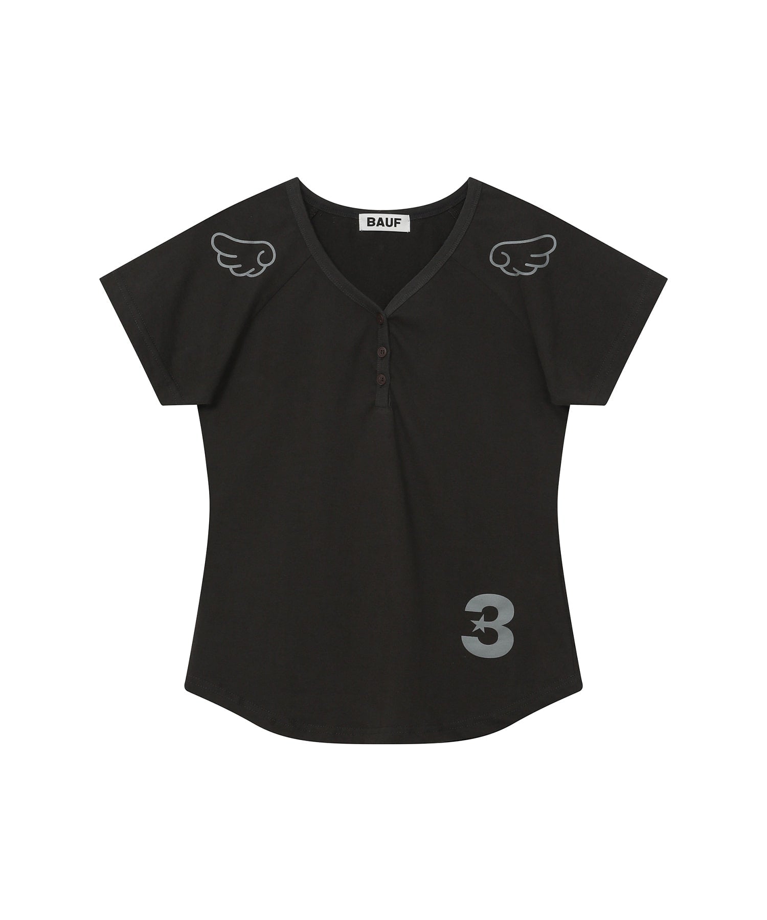 3 button Angel Slim Fit T-shirt [Charcoal]