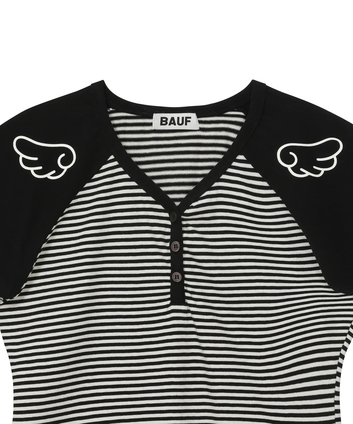 3 Button Angel Slim Fit T-Shirt [Straight Black]
